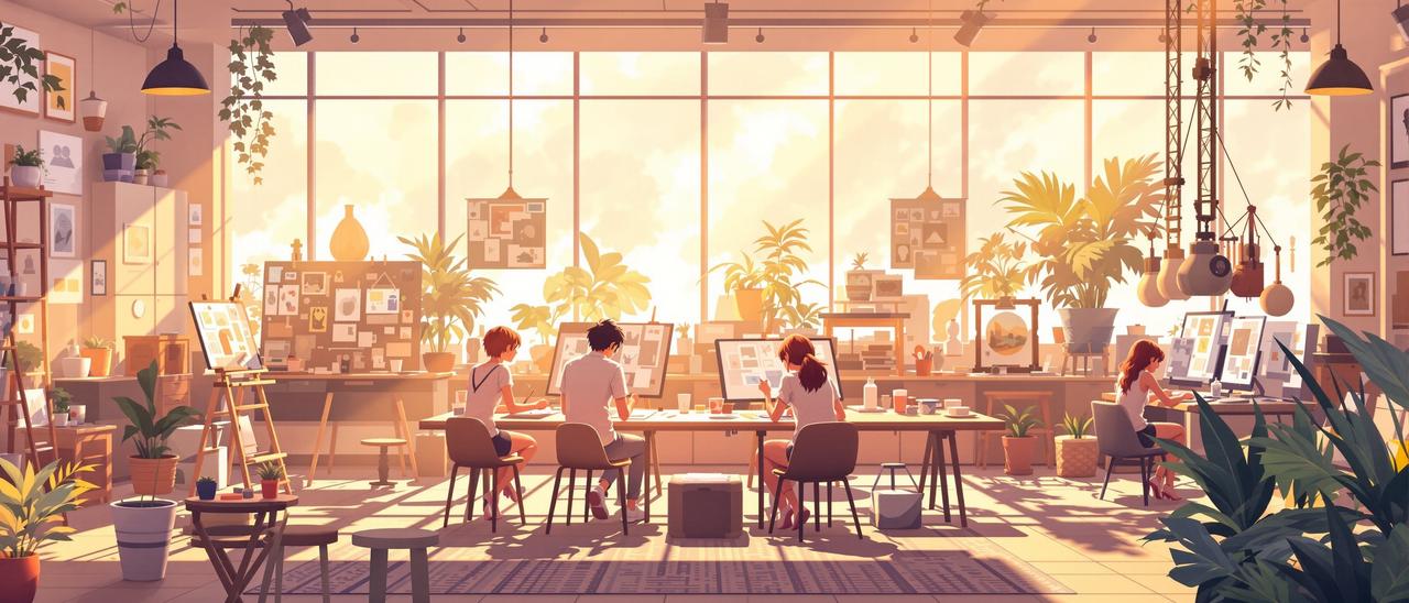 红果漫剧网页版品牌故事 - 创意工作室场景